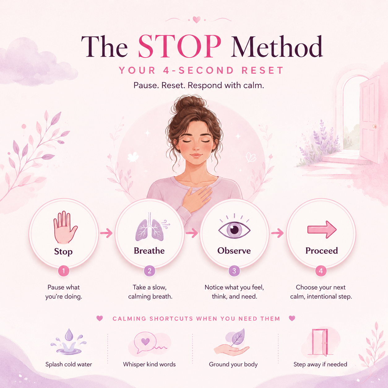 STOP method calm parenting emotional reset